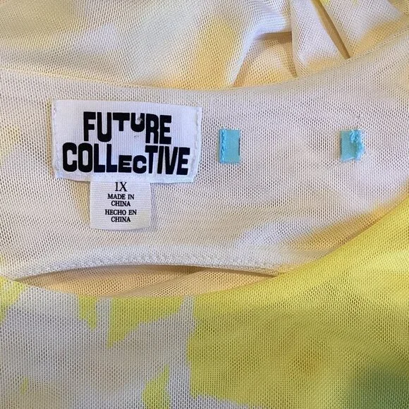 Future Collective Gabriella Kareefa-Johnson Floral Midi Mesh Dress Sz 1X #277A - Picture 10 of 11